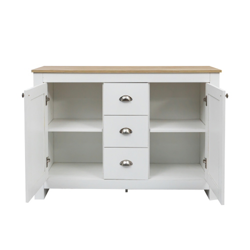 Warmweißes Sideboard aus Holz-OKWISH