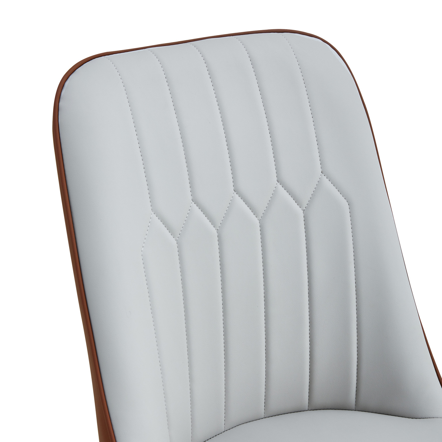 OKWISH Set of 2 Dining Chairs in Two-Tone PU Leather