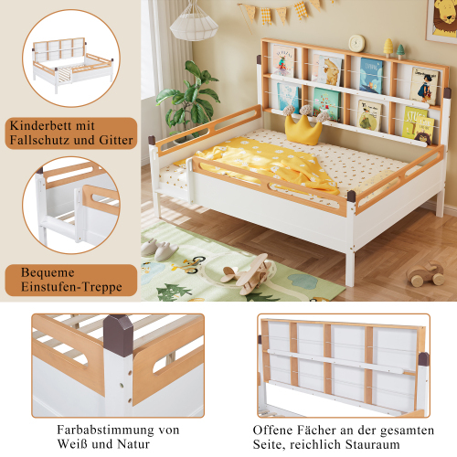 Absturzsicherung und Gitterbett mit offenem Regal-OKWISH