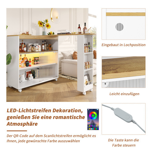 Ausziehbare mobile Bar mit Stauraum-OKWISH