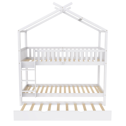 Hausbett Kinderbett Jugendbett, drei Betten, Ausziehbar, Platzsparendes Design