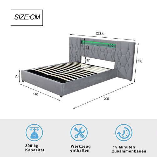 Hydraulisch gepolstertes Samtbett-OKWISH