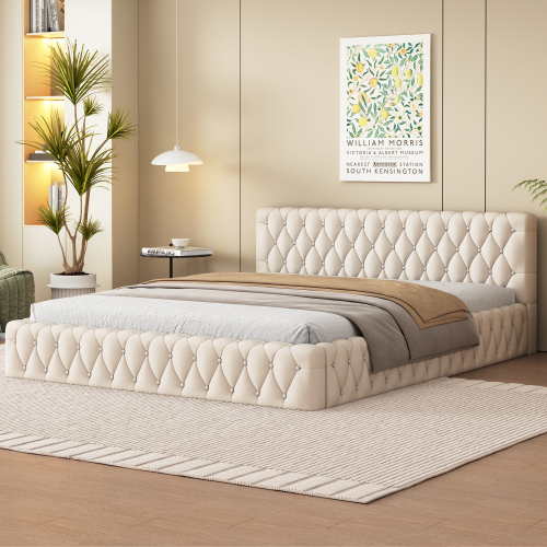 Polsterbett Jugend-Doppelbett, aus hautfreundlichem Velours