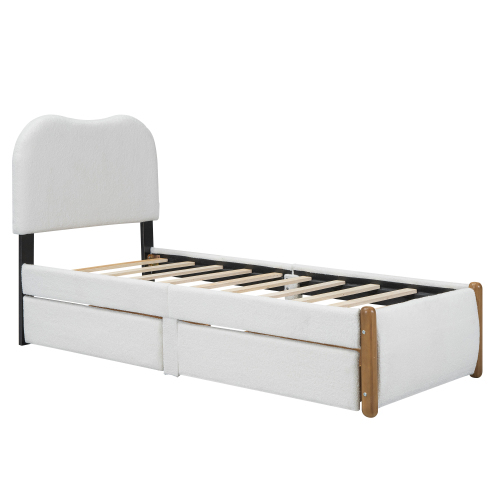 Gepolstertes Kinderbettbrett mit zwei Schubladen-OKWISH