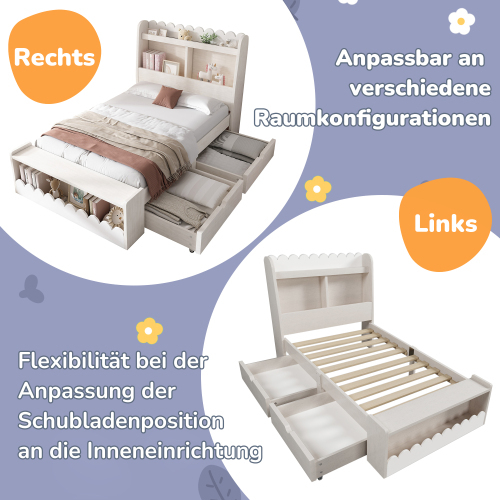 Einzelbett für Kinder mit Stauraum-OKWISH
