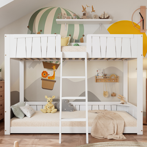 Massives Lattenrostbett mit offenem Regal-OKWISH