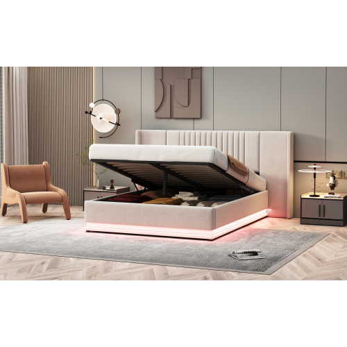 Hautfreundliches hydraulisches Bett aus Samtstoff-OKWISH