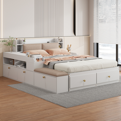 Multifunktionales modulares Bett aus Massivholz-OKWISH