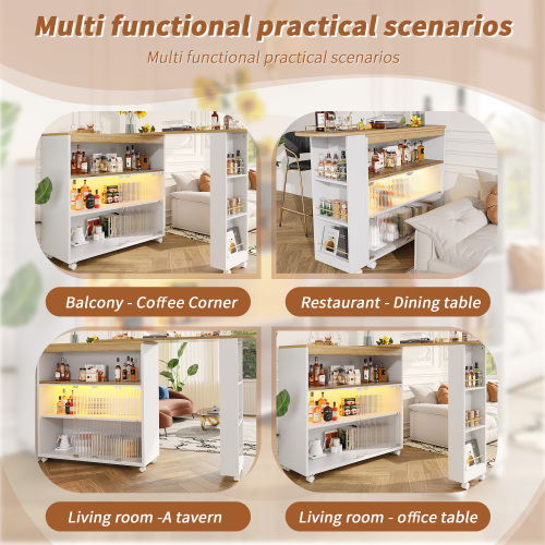 Ausziehbare mobile Bar mit Stauraum-OKWISH