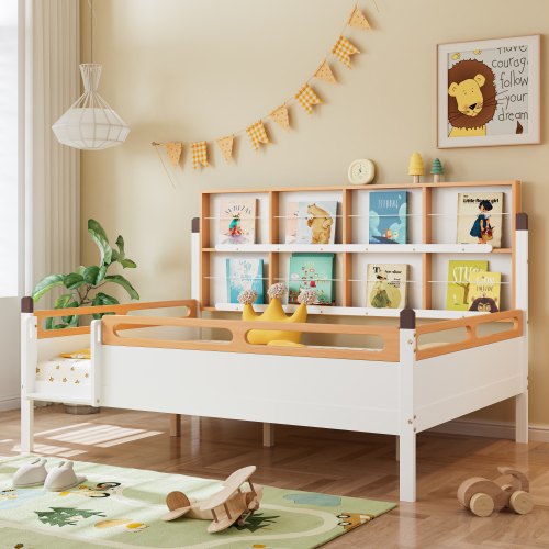 Absturzsicherung und Gitterbett mit offenem Regal-OKWISH