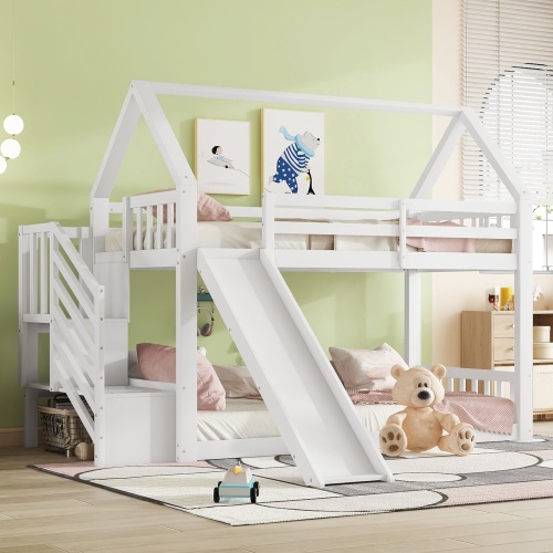 Etagenbett im Treppenhaus mit Stauraum-OKWISH