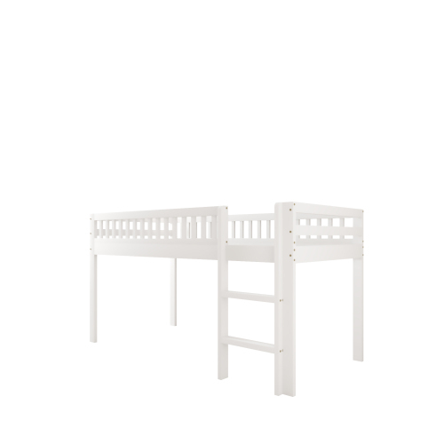 Kinderbett Massivholzbett mit Lattenrost, mit Sicherheitsleiter