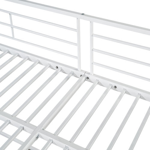 Hochbett mit Sicherheitsleiter Kinderbett mit Eisenrahmen und Ablagefläche, Jugendbett, Einzelbett