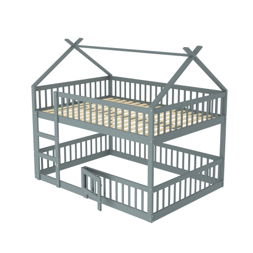 Etagenbettgestell aus massivem Holz im Loft-Design-OKWISH