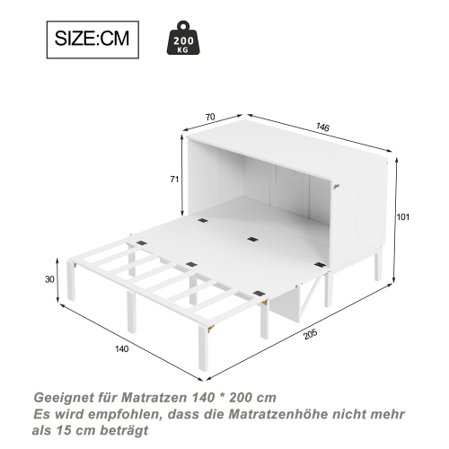Wandklappbett mit Lattenrost-OKWISH