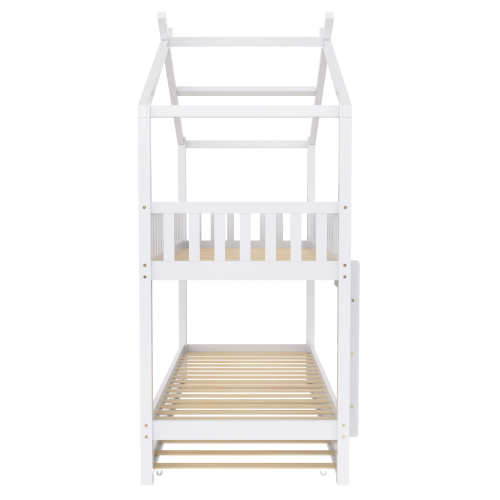 Hausbett Kinderbett Jugendbett, drei Betten, Ausziehbar, Platzsparendes Design