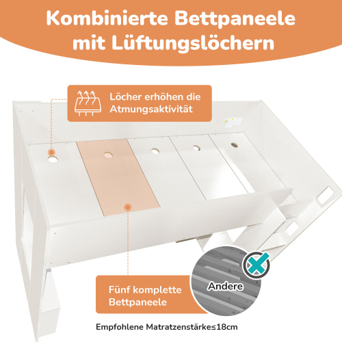 Multifunktionales Drei-in-Eins-Hochbett für Einzelbett-OKWISH