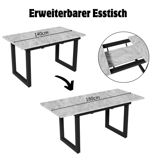 Moderner, schlichter multifunktionaler Esstisch aus Eisen-OKWISH