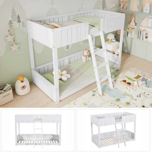 Massives Lattenrostbett mit offenem Regal-OKWISH