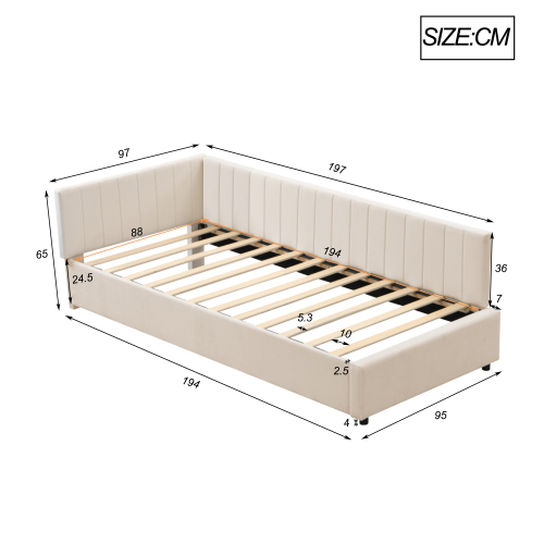 Samtgepolstertes Bett-OKWISH