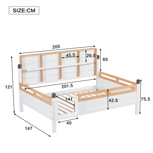 Absturzsicherung und Gitterbett mit offenem Regal-OKWISH