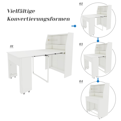 Ausziehbarer Esstisch mit Aufbewahrungsschrank-OKWISH