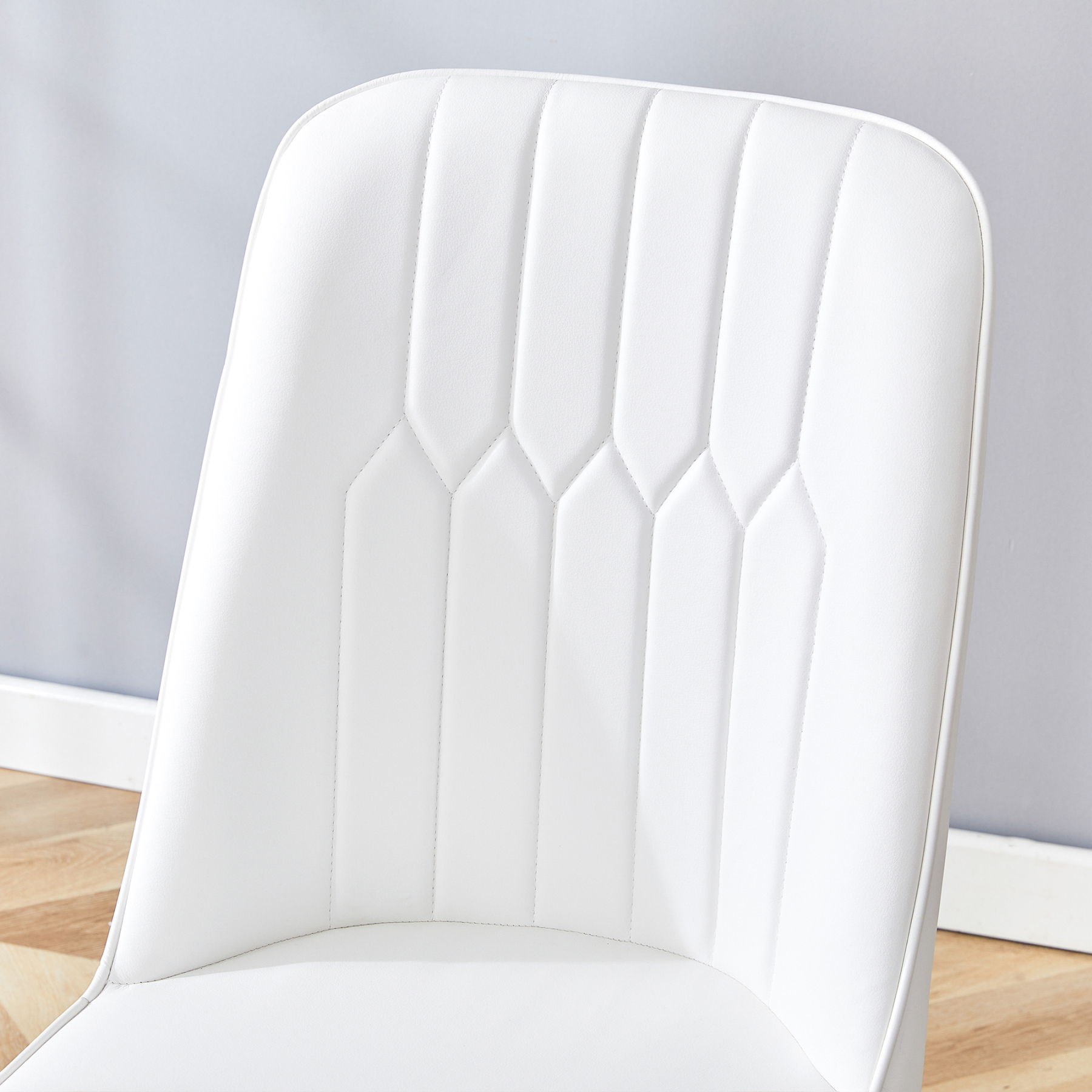 OKWISH White Dining Chair with Gold Metal Legs