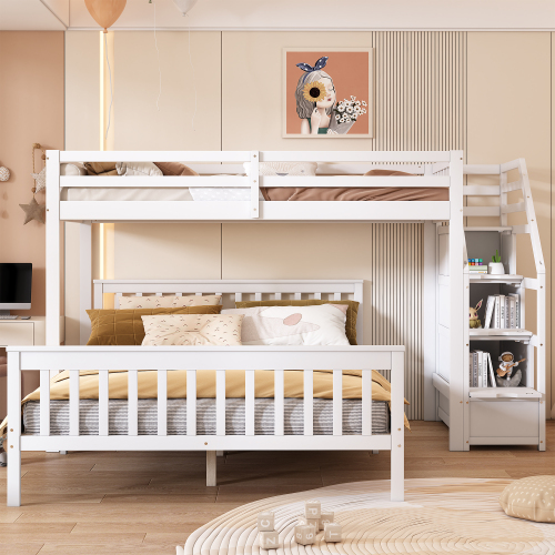 90*200cm/140*200cm Etagenbett, Kinderbett, Aufbewahrungsleiter, EN747 zertifiziert