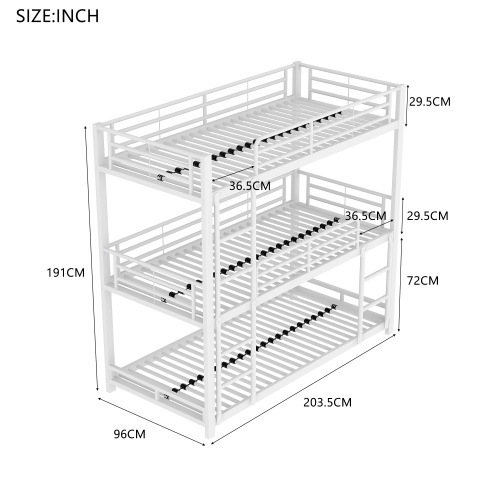Doppelschichtiges Metallbettgestell für drei Personen-OKWISH