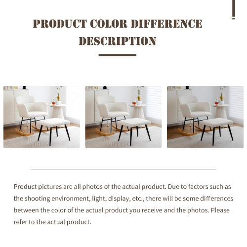 Robuster Schaukelstuhl mit Gestell aus Gummibaumholz und Pedalen-OKWISH