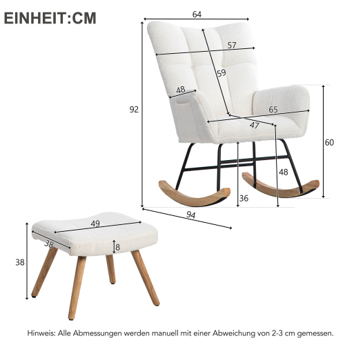 Ergonomischer Schaukelstuhl mit Gestell aus Gummiholz-OKWISH