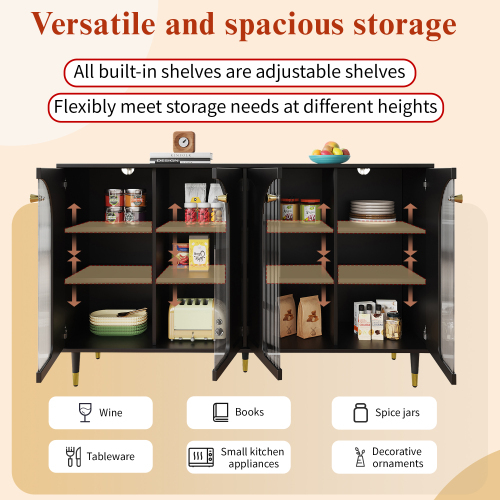 Modernes schlichtes schwarzes Sideboard-OKWISH