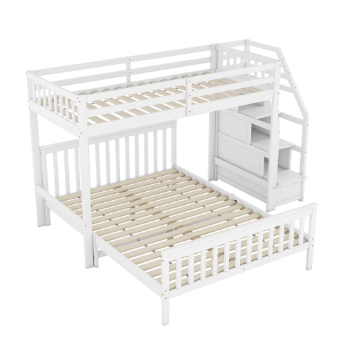 90*200cm/140*200cm Etagenbett, Kinderbett, Aufbewahrungsleiter, EN747 zertifiziert