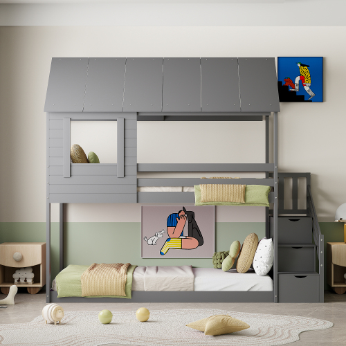 Etagenbett aus Holz für Kinder-OKWISH