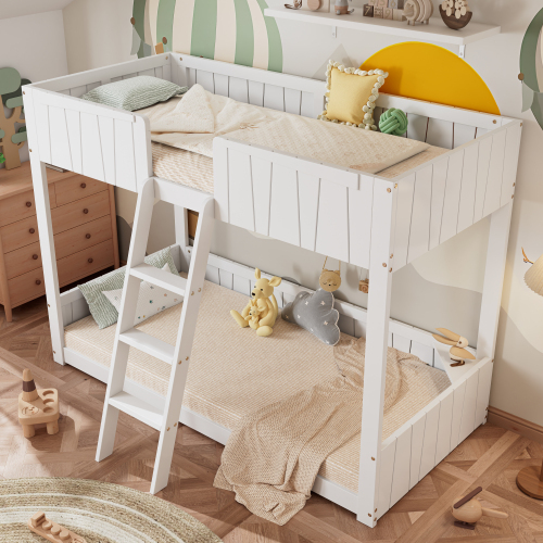 Massives Lattenrostbett mit offenem Regal-OKWISH