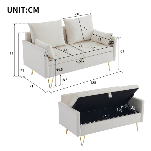 Modernes, schlichtes Samtsofa-OKWISH