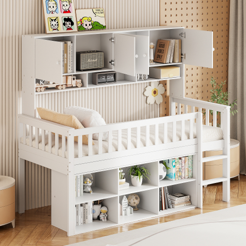 Kinderbett aus Holz mit Stauraum-OKWISH
