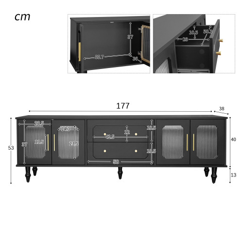 Niedriger TV-Schrank im Retro-Stil-OKWISH