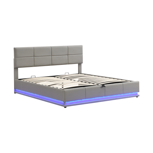 Polsterbett mit LED-Beleuchtung-OKWISH