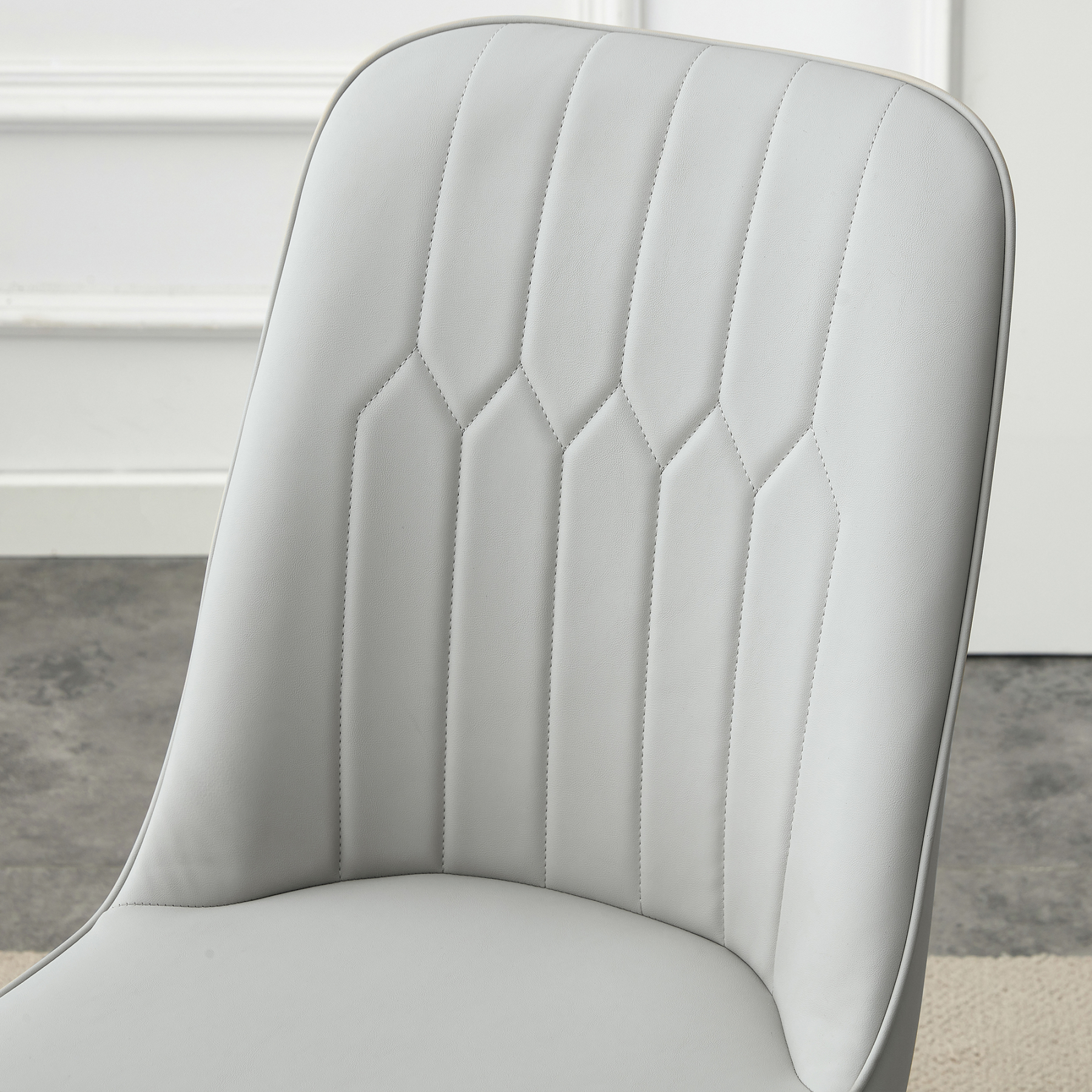 OKWISH Dining Chair with PU Seat and Metal Legs