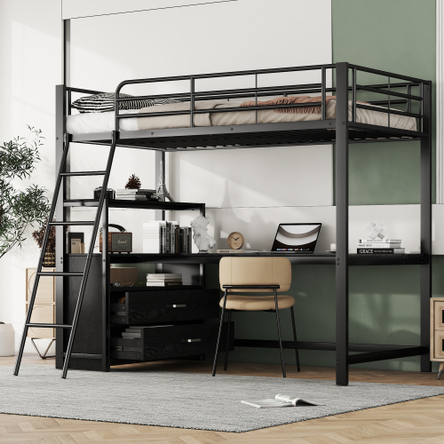 Schreibtischförmiges Bett mit flachem Eisenrahmen-OKWISH