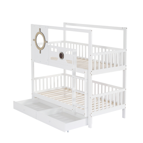 Etagenbett für Kinder aus Kiefernholz + MDF-OKWISH