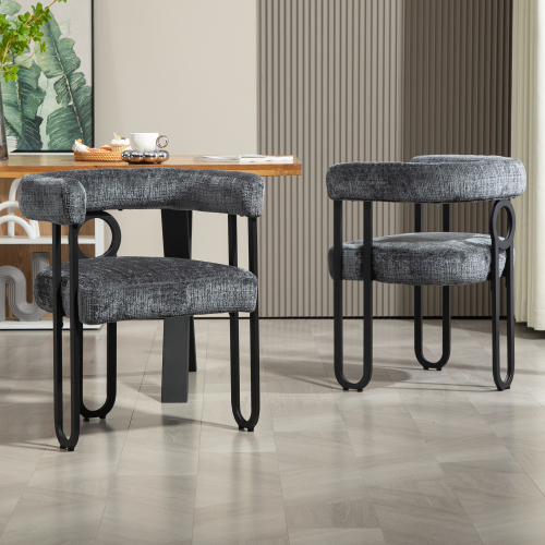 Esszimmerstuhl-Set aus Samt-OKWISH