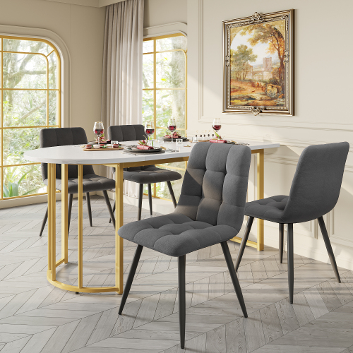 Massiver Metallrahmen, moderner Marmor-Esstisch-OKWISH