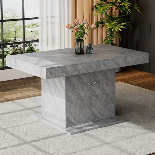 Ausziehbarer Esstisch mit Stauraum-OKWISH