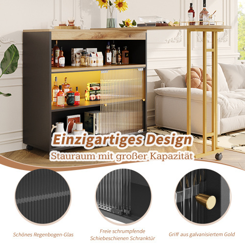 Ausziehbare mobile Bar mit LED-Aufbewahrung-OKWISH