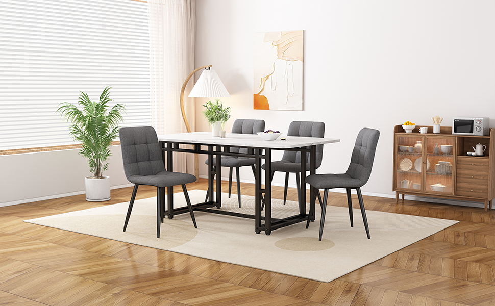 Esstisch Set Esszimmertisch für Esszimmer Küche Wohnzimmer Esszimmerstuhl-Set Essgruppe