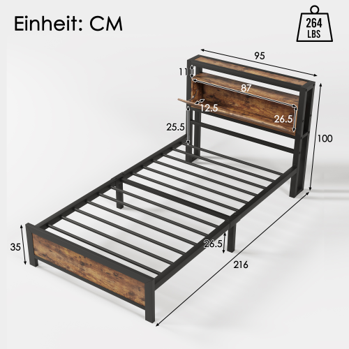 Metallbett mit Metalllattenrost-OKWISH
