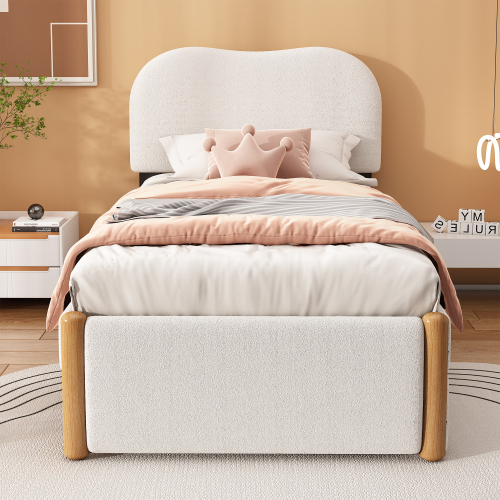 Gepolstertes Kinderbettbrett mit zwei Schubladen-OKWISH