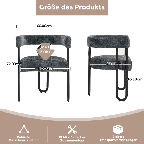 Esszimmerstuhl-Set aus Samt-OKWISH